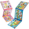A set of magnetic dress-up quiet books featuring various characters and scenes for children.