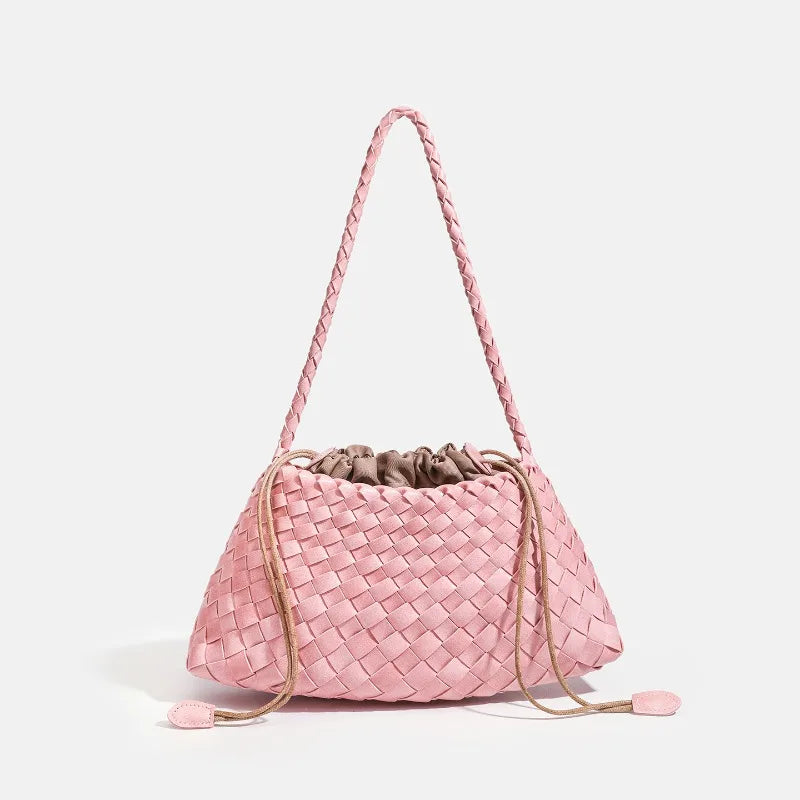 Handwoven Hobo Shoulder Bag with Large Inner Pocket