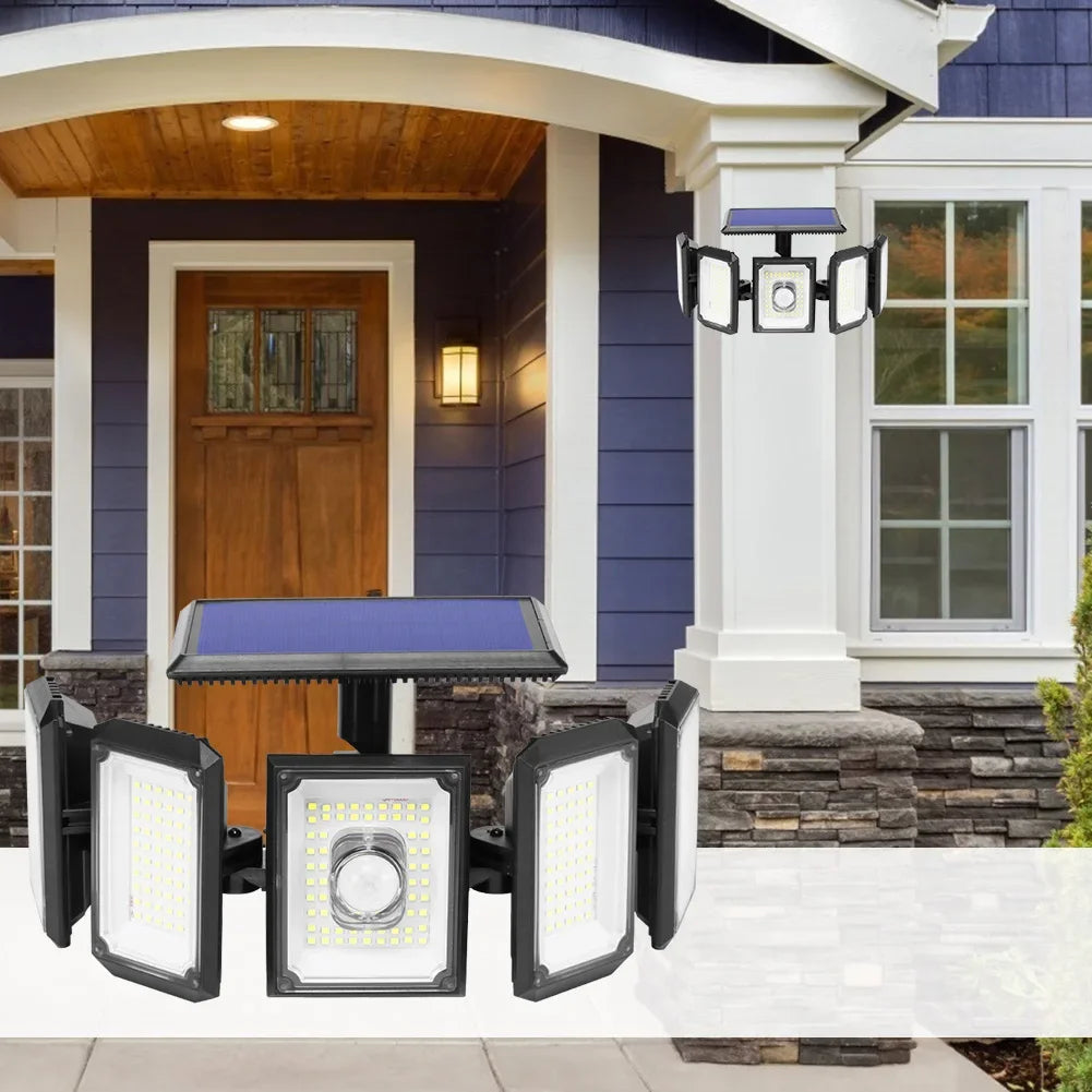 300 LED Solar Motion Sensor Outdoor Wall Lamp