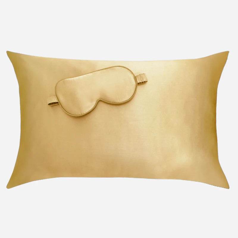 Funda de Almohada y Máscara para Dormir de Seda de Gusanos de Seda Mulberry al 100%