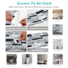 Peel and stick waterproof tile stickers for kitchen, bathroom, and shower rooms with seamless stitching.