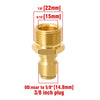 Brass quick-connect adapter set featuring 7/8 inch and 9/16 inch fittings for pressure washers