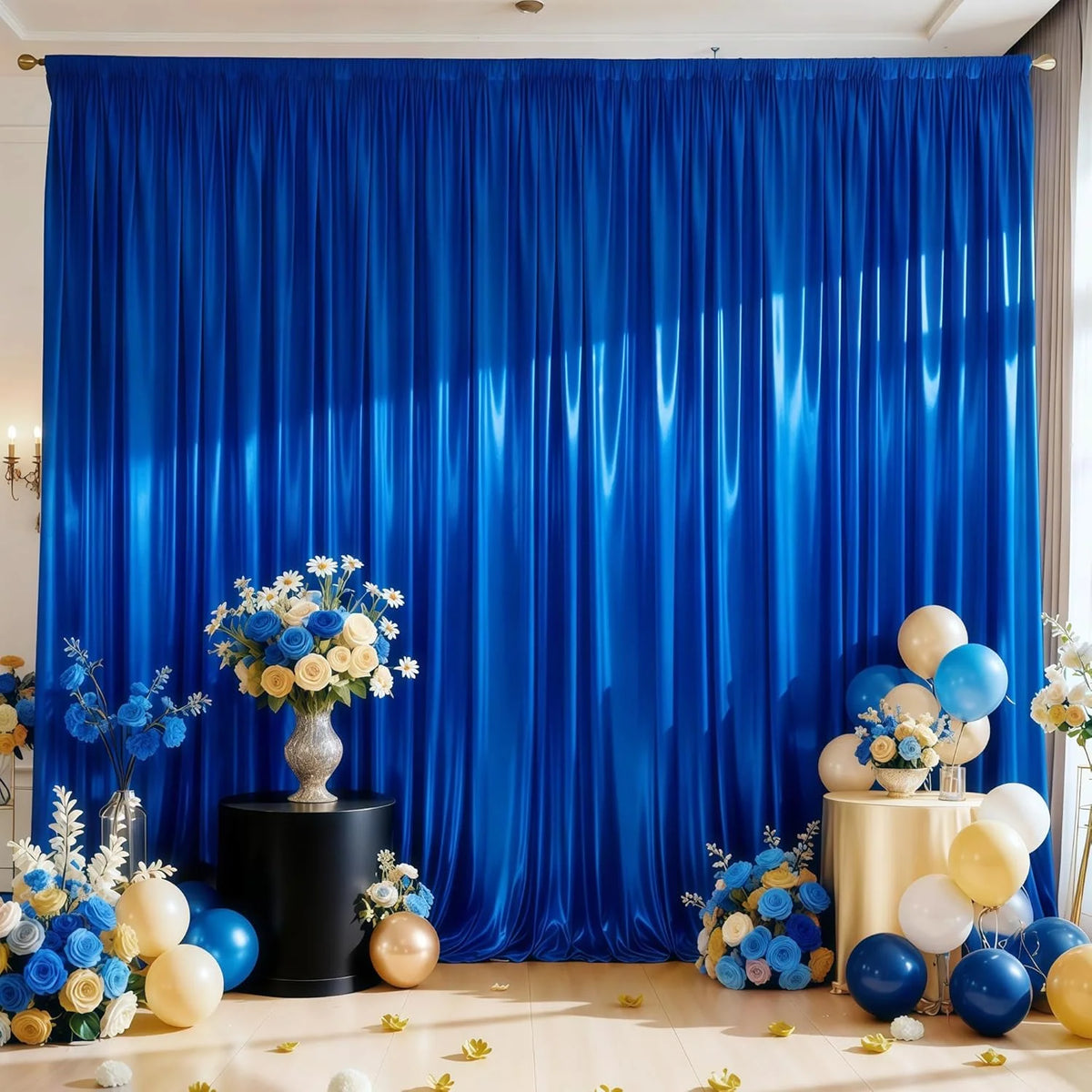 Shimmering Satin Backdrop Curtain Panels