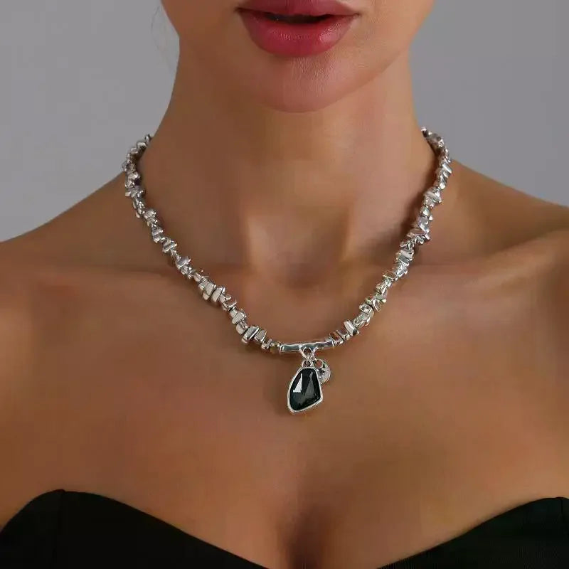 Elegant Crystal Pendant Necklace & Bracelet Set