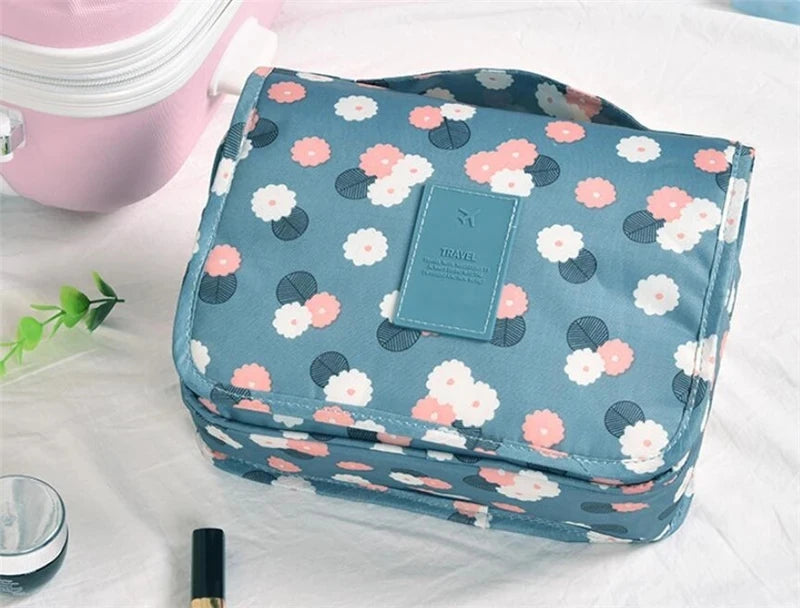 Floral Print Waterproof Hanging Travel Toiletry Bag