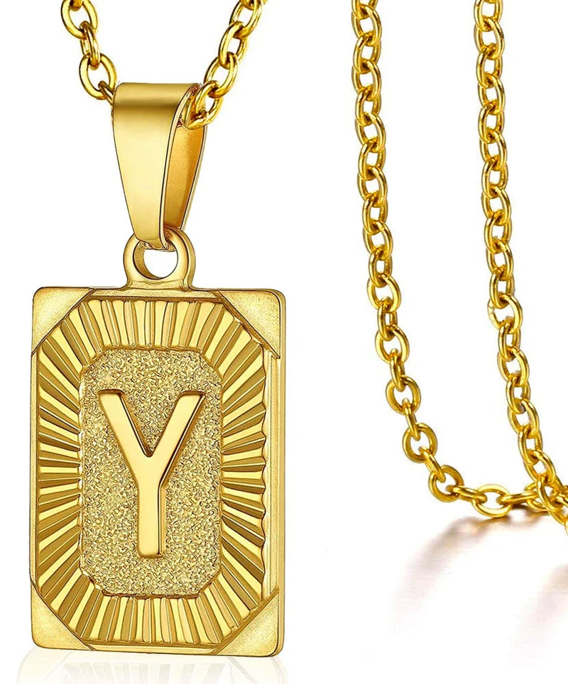 Initial Pendant Necklace in Stainless Steel