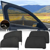 Black mesh sun shade covers for car windows providing breathable insect and UV protection