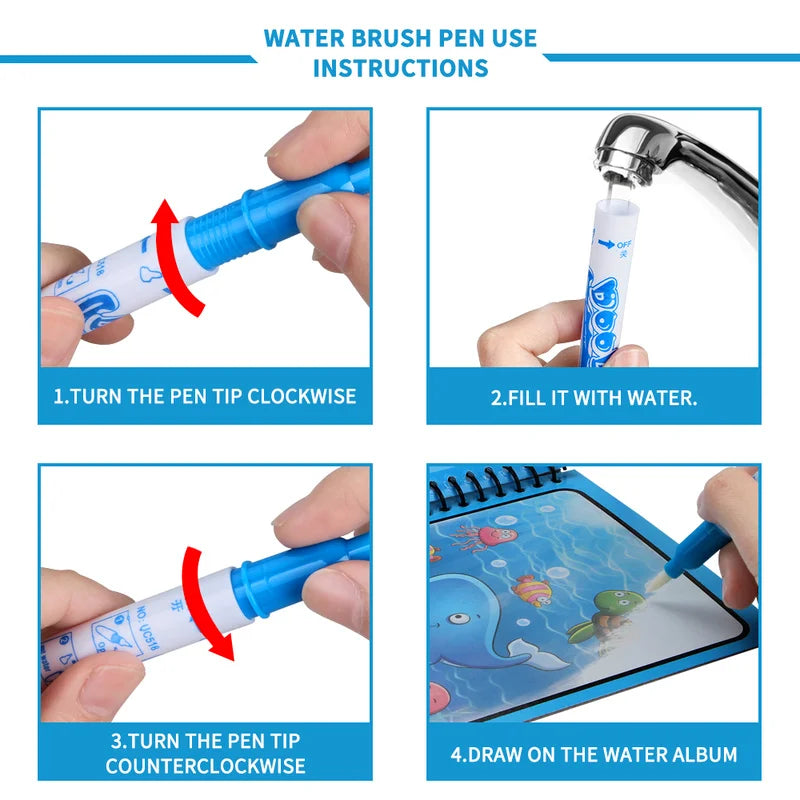 Reusable Magic Water Drawing Book for Kids