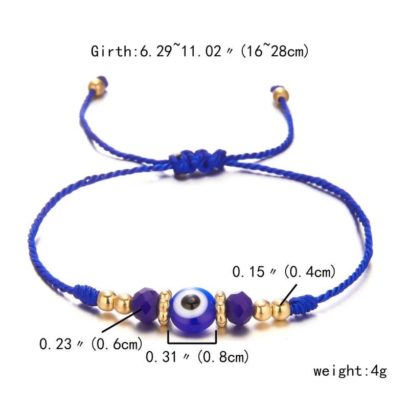 Evil Eye Crystal Bead Bracelet