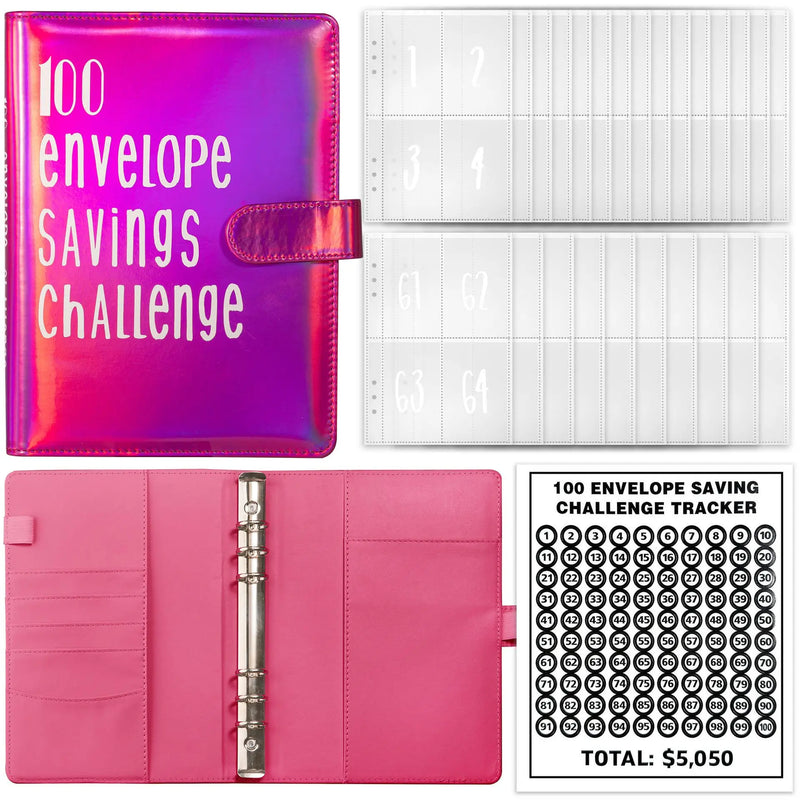 A5 Money Savings Challenge Binder with Cash Envelopes
