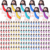 A collection of mini Jesus figurines in various colors and outfits for Easter celebrations.