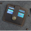 Handcrafted Cowhide Leather Card Wallet with Coin Pocket