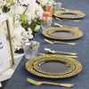 Elegant White Disposable Dinner Plates with Silver Lace Design