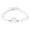 Natural Stone Bead Bracelet with Adjustable Lace-Up Closure