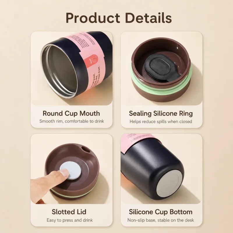 Double-Wall Insulated Coffee Tumbler with Leak-Resistant Lid