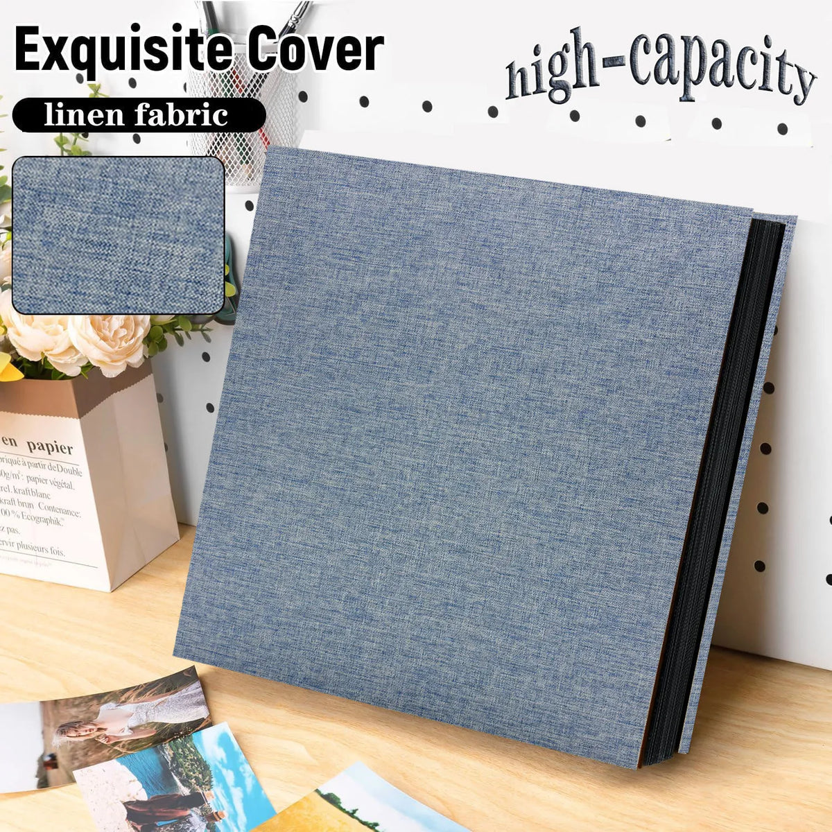 Linen Photo Album with 4x6 Sleeves