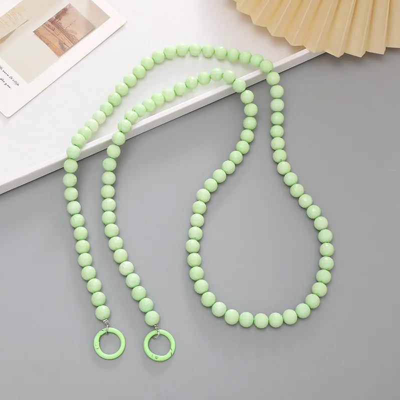 Handcrafted Beaded Phone Lanyard with Earth Tone Acrylic Accents