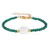 Natural Stone Bead Bracelet with Adjustable Lace-Up Closure