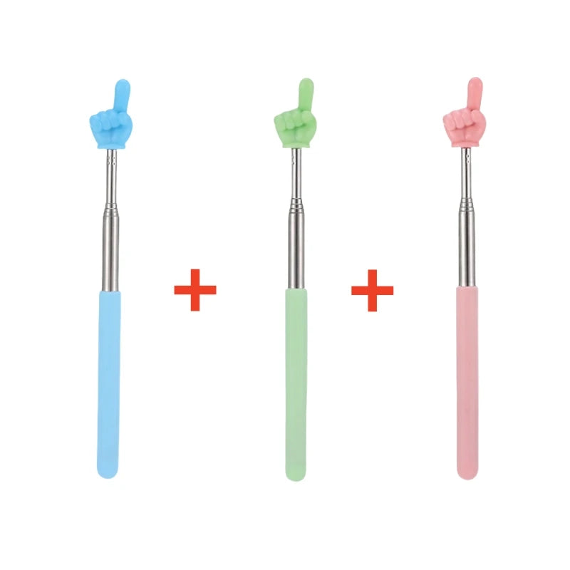 Telescopic Stainless Steel Teaching Pointer with Finger Design