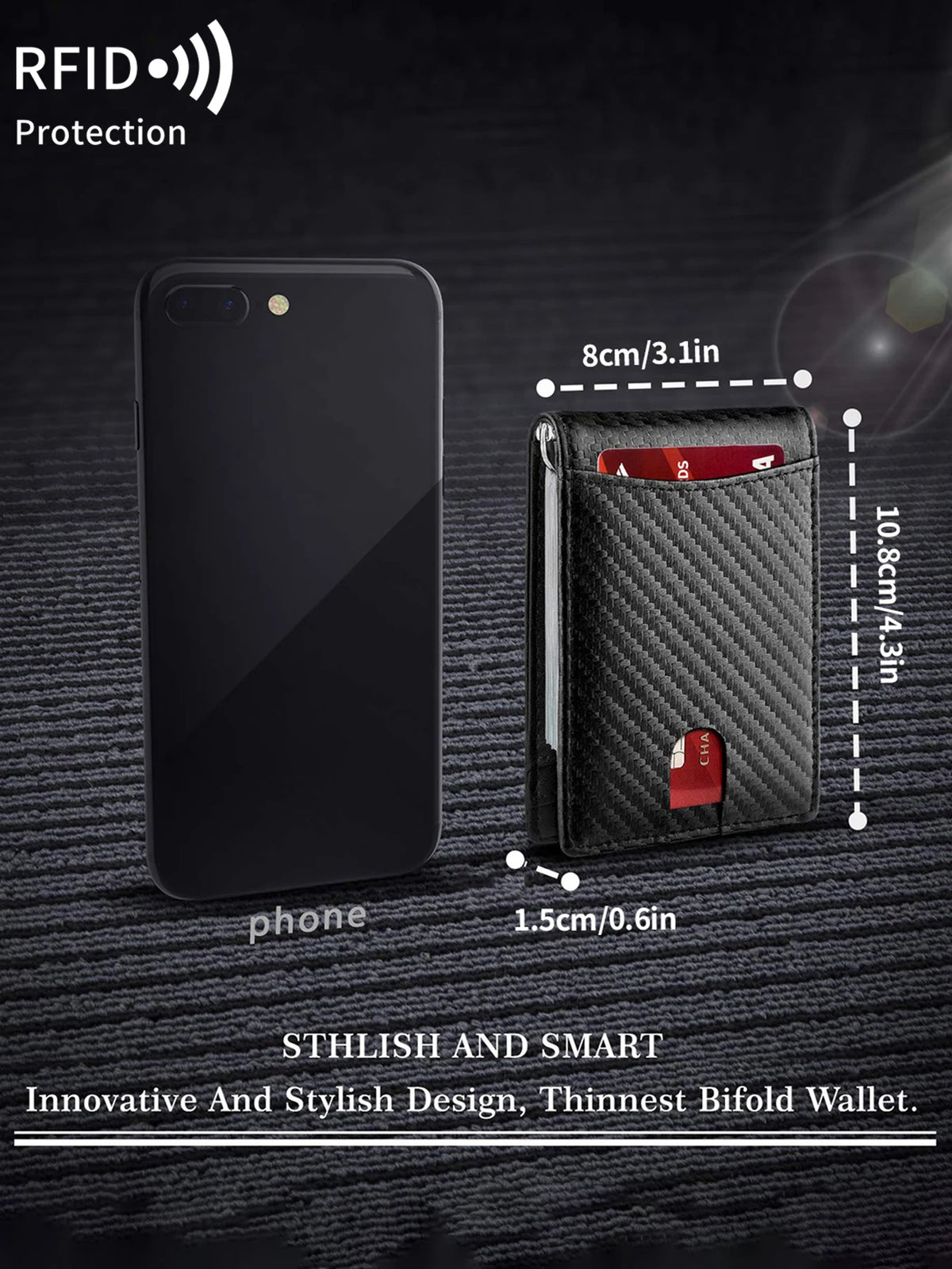 Ultra-Slim Carbon Fiber RFID Blocking Wallet