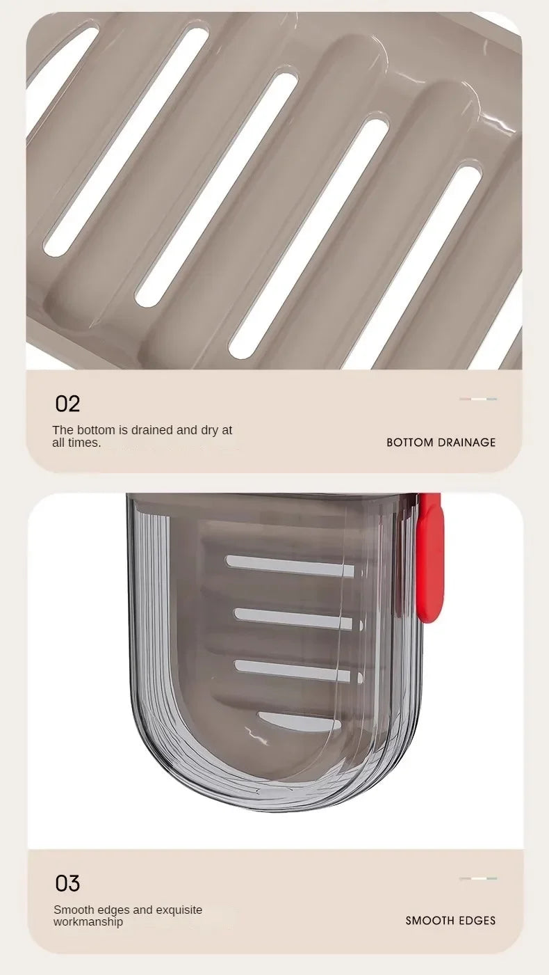 Leakproof Travel Soap Case with Drainage Tray