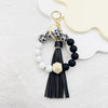 Boho Silicone Bead Keychain with Tassel
