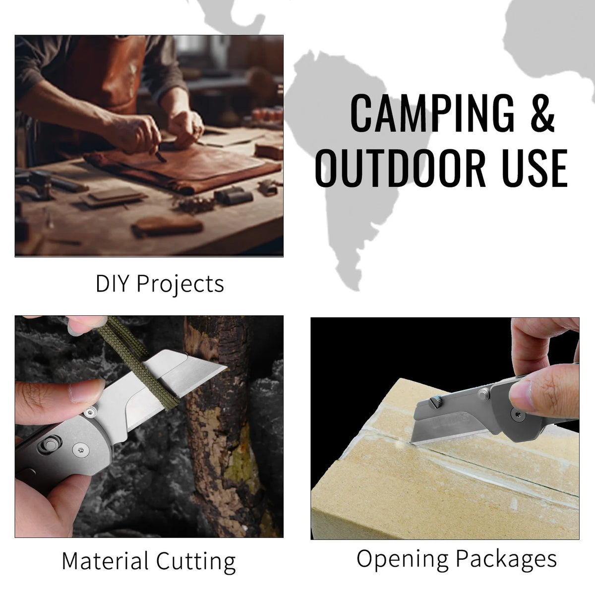 Folding Utility Knife with Quick-Change Blade and Pocket Clip