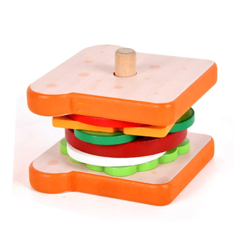 Montessori Wooden Shape Sorting Stacking Toy for Toddlers