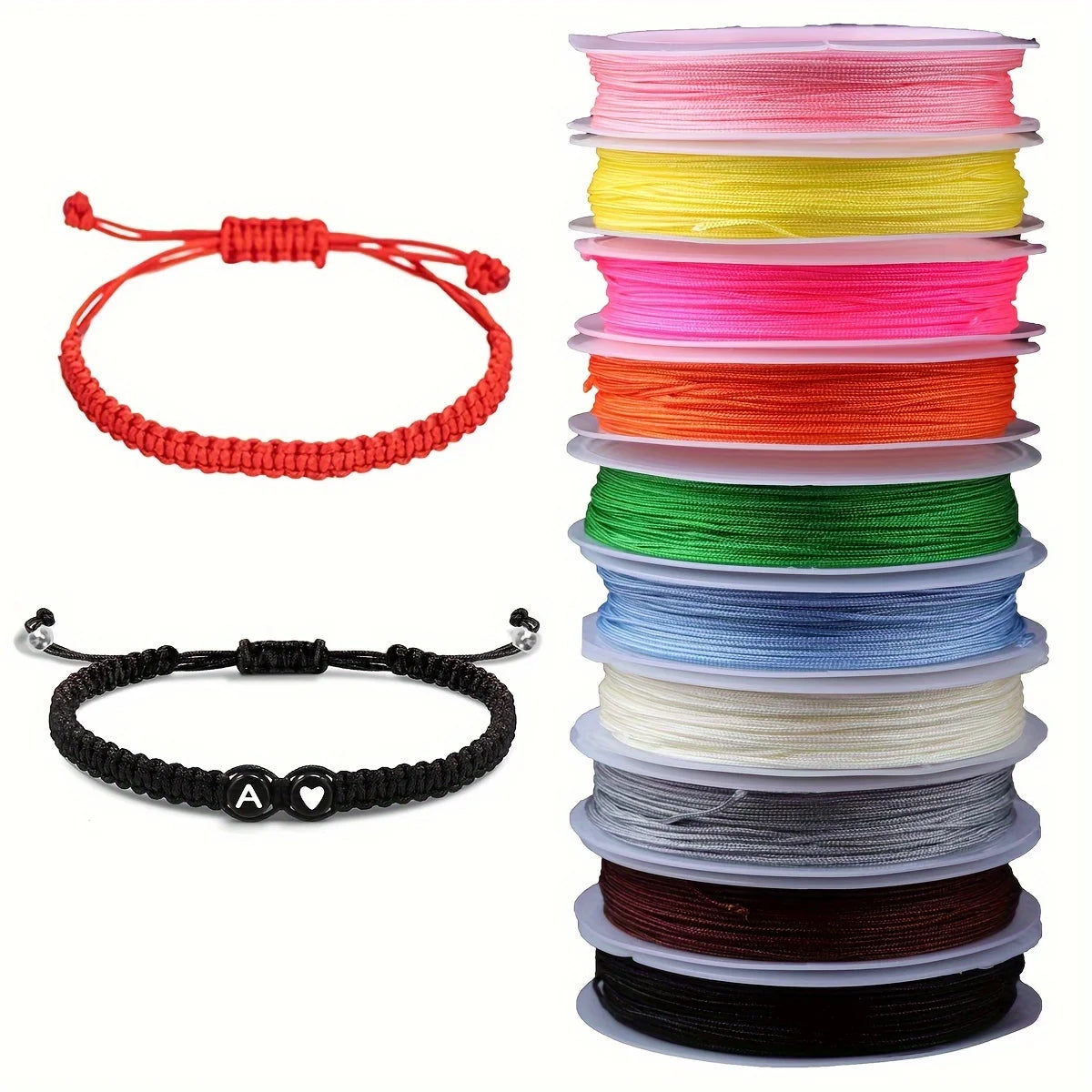 10-Pack Non-Stretch Nylon Cord for Beading & Jewelry Making