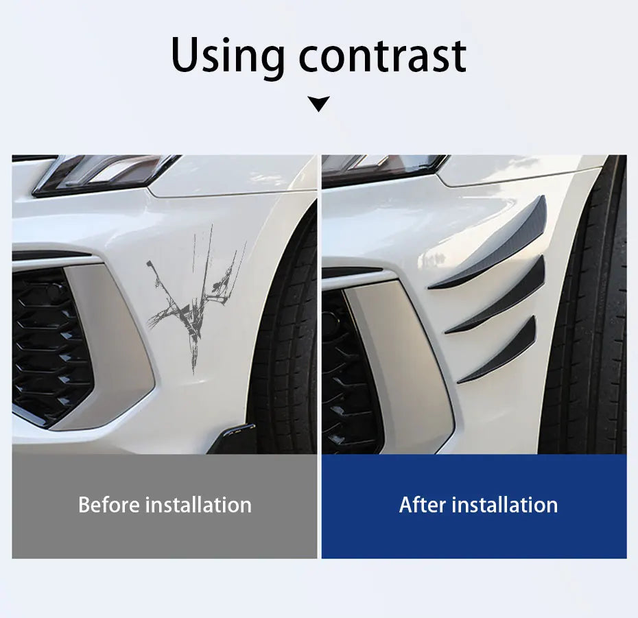 Universal Front Bumper Splitter Kit - 6-Piece Car Styling Fins