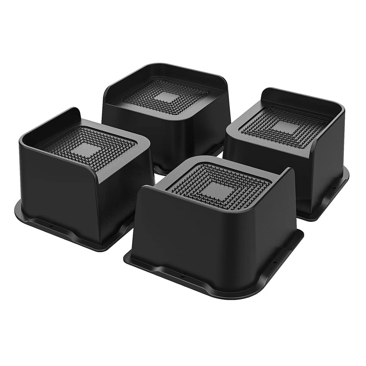 Heavy Duty 3-Inch Bed Risers (Set of 4) for Furniture with Wide 4.8x4.8 Inch Base