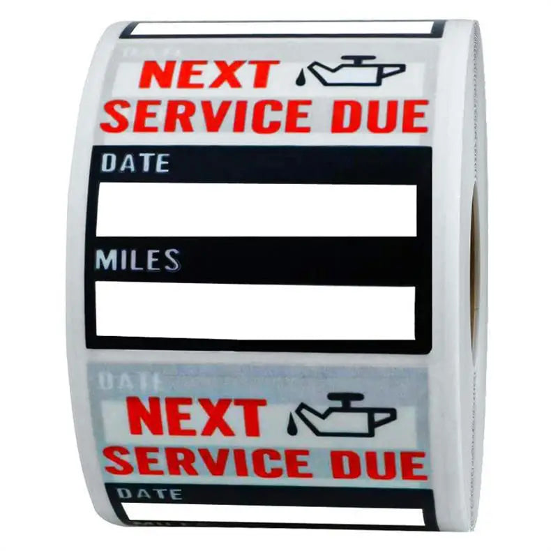 Oil Change Reminder Stickers