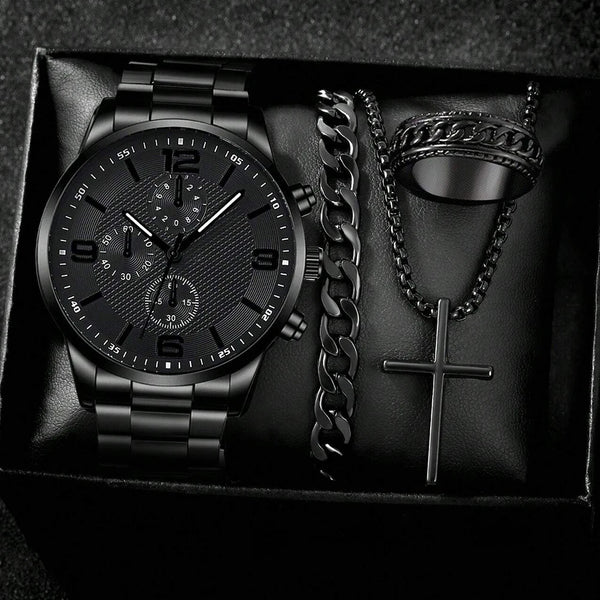 Herren Classic Uhr & Schmuck Geschenkset