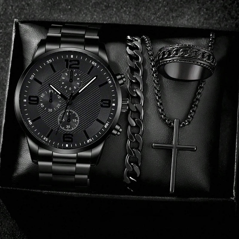 Men's Classic Watch & Jewelry Gift Set