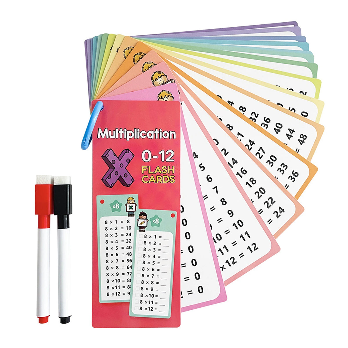 Self-Check Multiplication Flash Cards with Pens