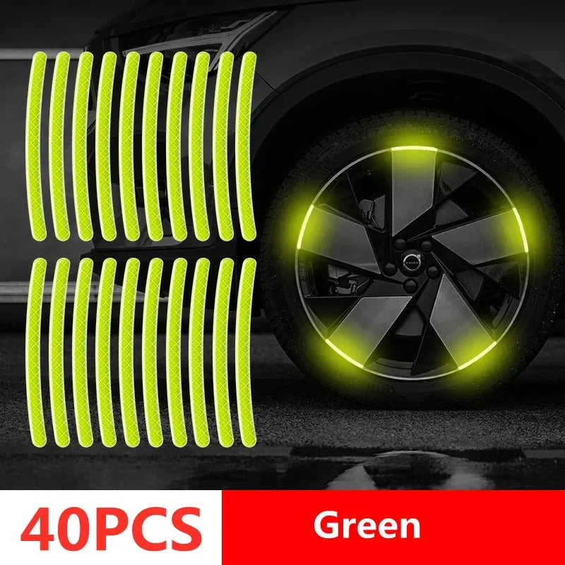 Multicolor Reflective Wheel Hub Stickers for Cars and Motorcycles