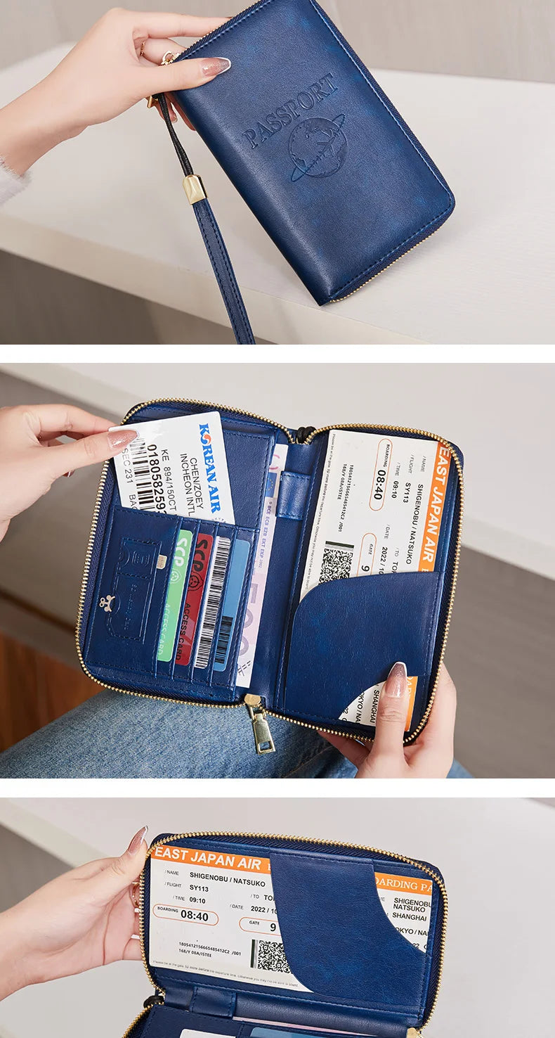 RFID-Blocking Travel Passport Holder with Card Slots