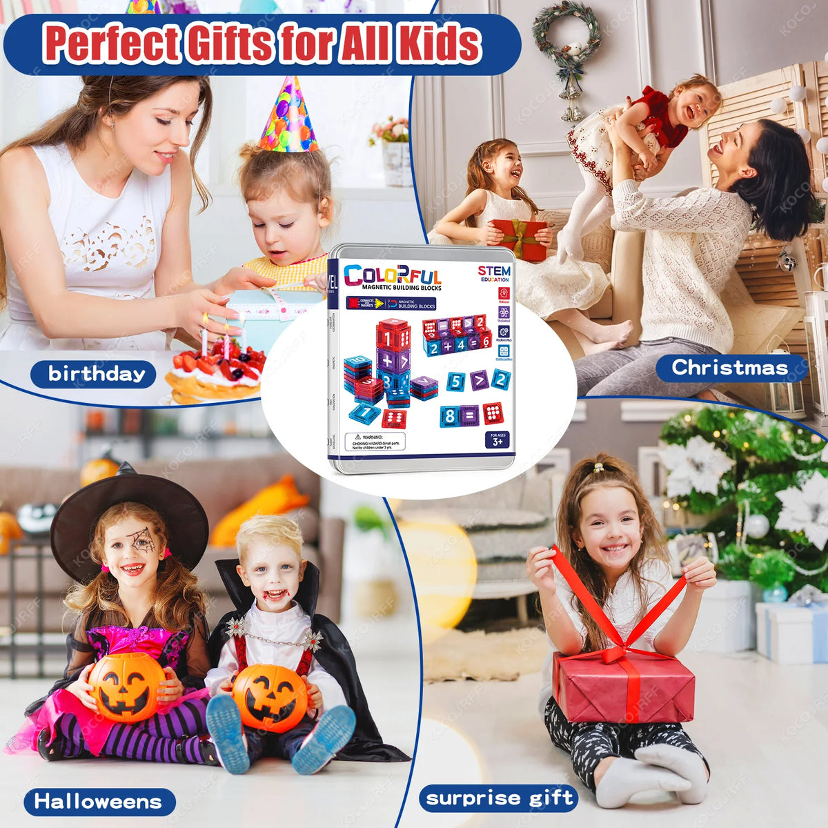 Magnetic Building Tiles for Early Math Learning