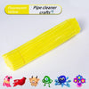 A yellow fluorescent pipe cleaner craft set showing various animal shapes.