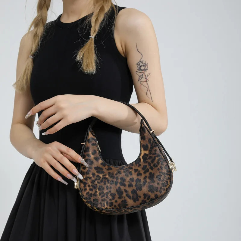 French-Style Cow Print Crossbody Bag