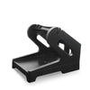 Black 2-in-1 thermal label holder designed for holding rolls and fan-folded labels