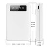 Slim 10000mAh Power Bank with Digital Display and Built-In Cables
