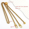 Gold metal chain strap with adjustable length and buckle for handbags