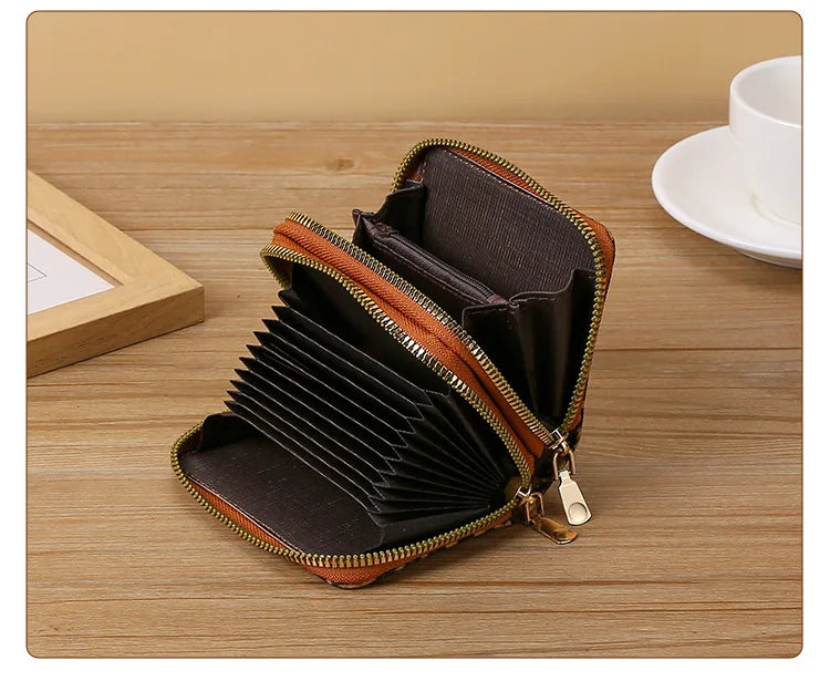 Leopard Print RFID Blocking Compact Wallet