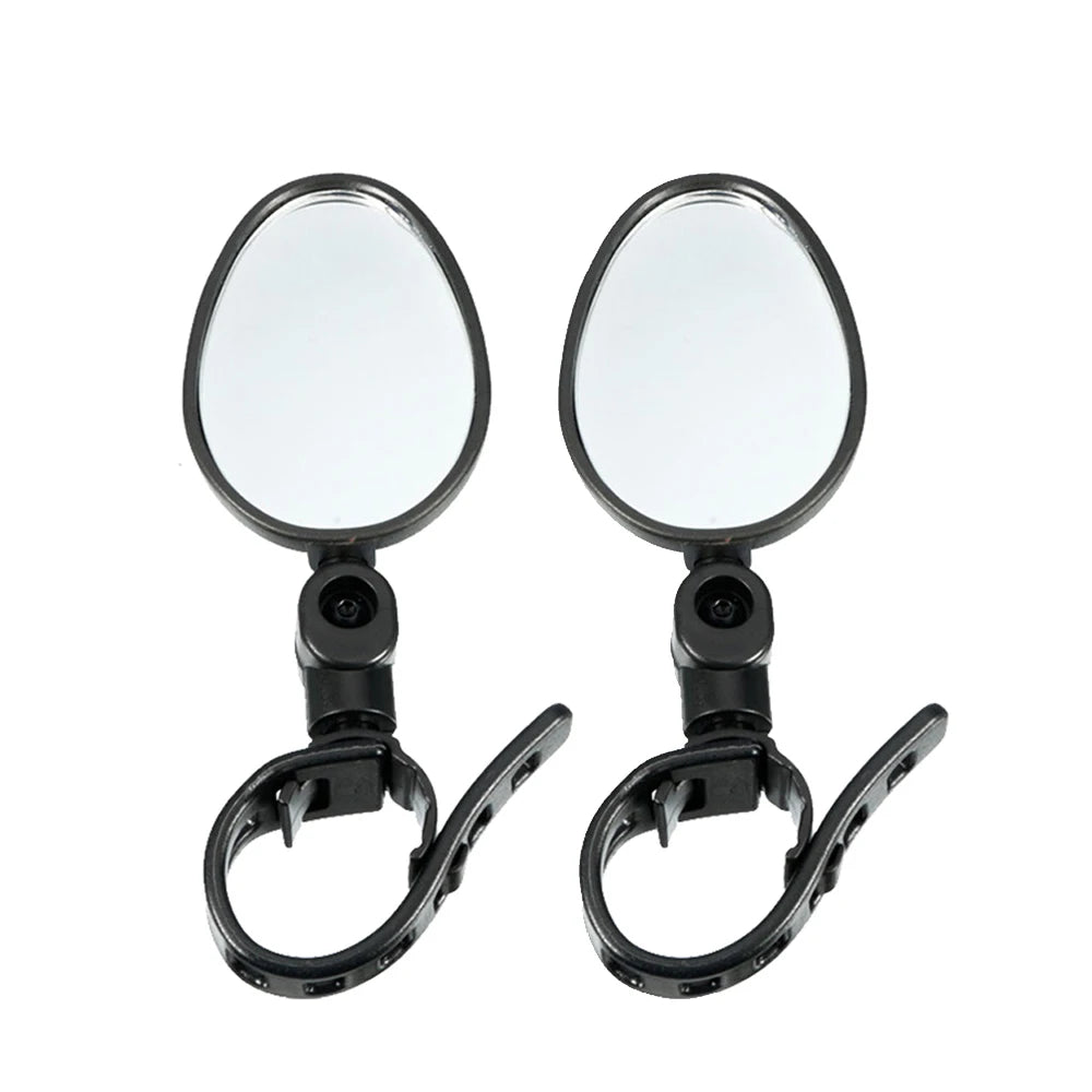 A pair of black 360° adjustable bicycle rearview mirrors.