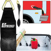 EZ Bed Anchor no-drill truck tailgate tie-down straps shown with a product and installation diagram.