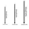 Three vertical views of heavy-duty self-locking nylon cable ties showing different lengths and dimensions.