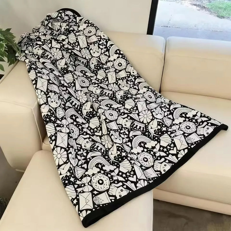 Reusable Fleece Coloring Blanket with 24 Washable Markers