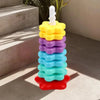 Montessori Rainbow Stacking Tower with Spinning Rings
