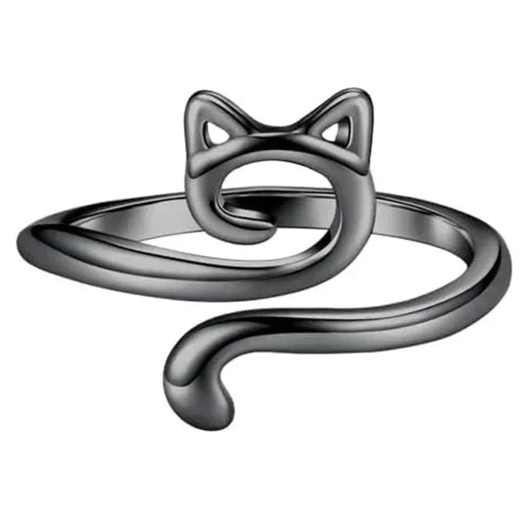 Anillo Guía de Lana con Forma de Gato Ajustable
